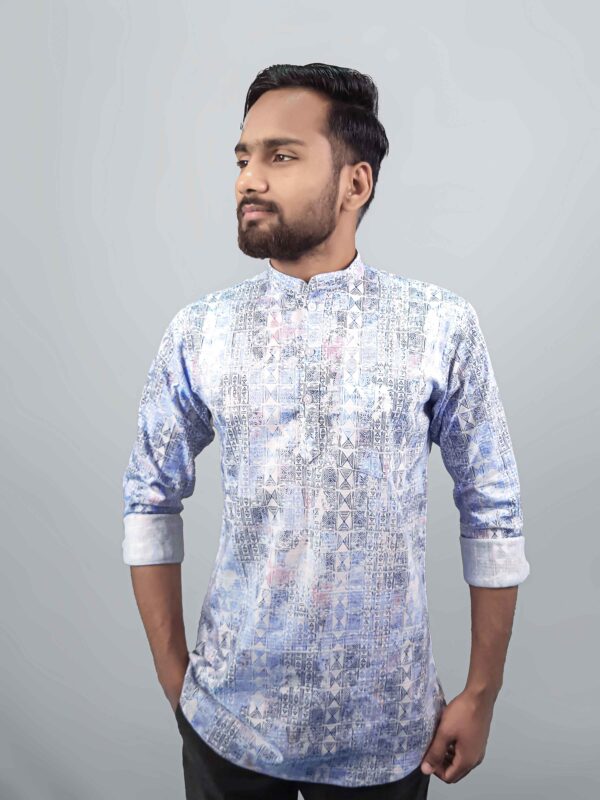 Blue printed short kurta